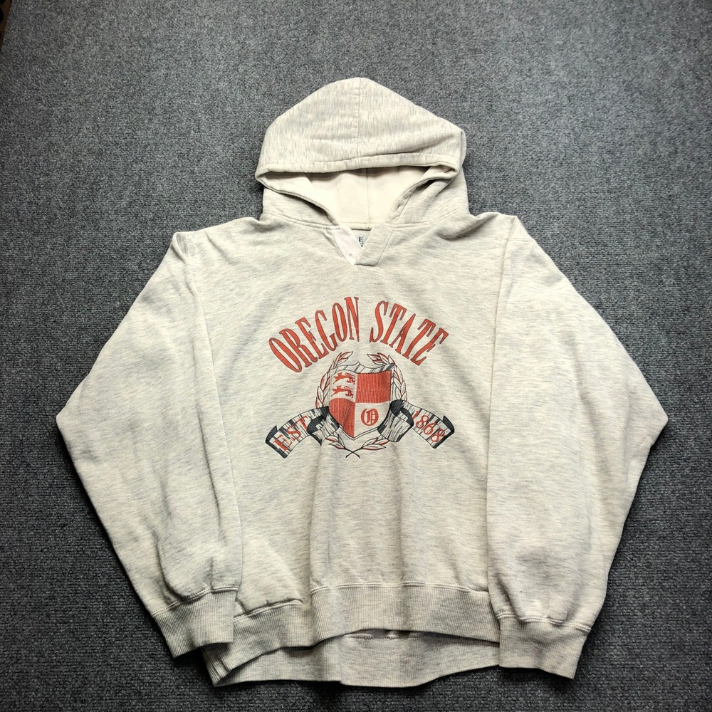 Vintage Gear For Sports Oregon State Beavers Hoodie Gray XL 90s Collegiate